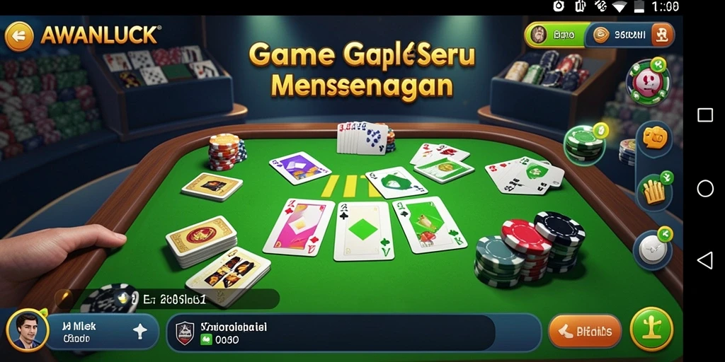 Screenshot gameplay AWANLUCK yang mendebarkan dalam permainan Gaple.