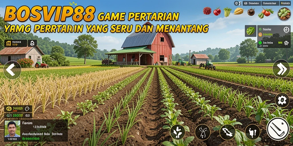 Screenshot <strong>BOSVIP88</strong> menampilkan gameplay bertani yang seru dan interaktif.