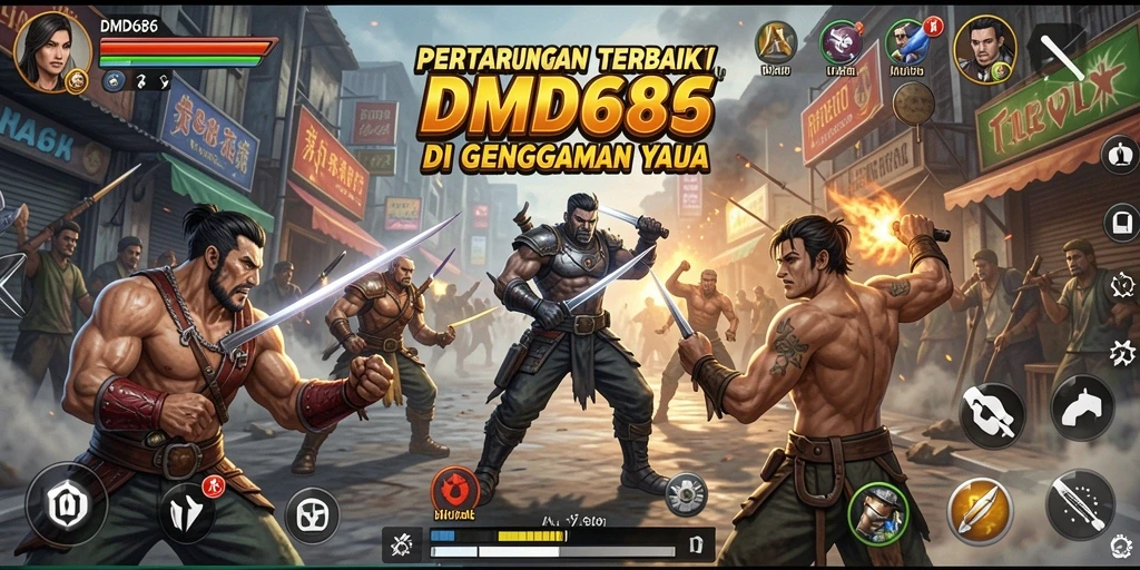Tangkapan layar DMD686 menampilkan aksi pertarungan yang intens dan karakter-karakter yang dinamis.