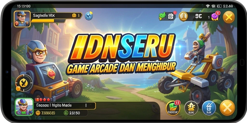Tampilan gameplay IDNSERU yang menghibur dan penuh warna.