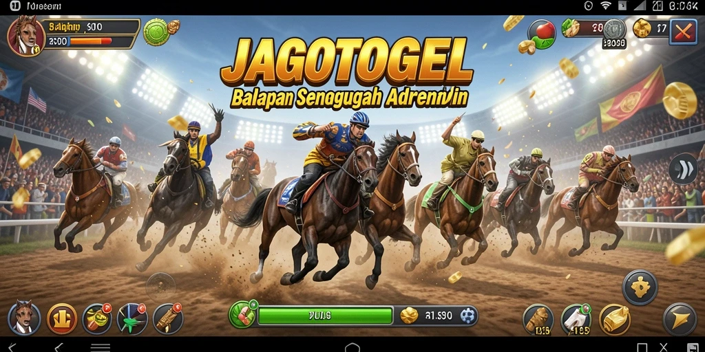 Gameplay balapan JAGOTOGEL yang seru dan menantang.