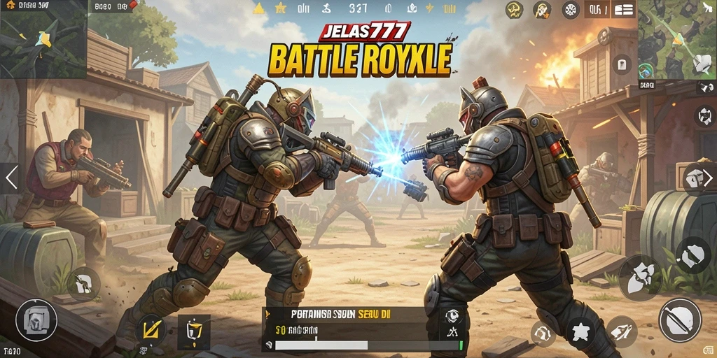 Tampilan menarik dari pengalaman gameplay Battle Royale JELAS777.