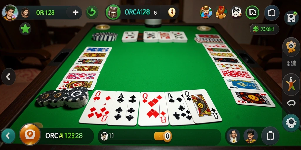 Tampilan gameplay menarik dari aplikasi Gaple ORCA128.