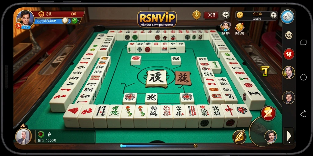 Screenshot gameplay RSNVIP menampilkan aksi Mahjong yang mendebarkan.