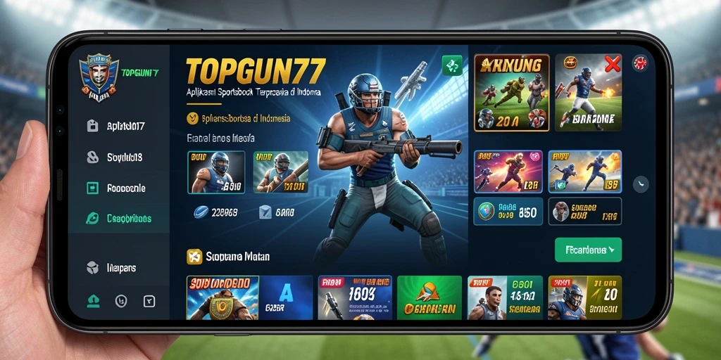 Tampilan antarmuka pengguna yang menarik di TOPGUN77 untuk taruhan olahraga.